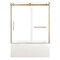 Kingston Brass 60" Acrylic Alcove Right-Hand Drain Tub with Left Sliding Tub Door, White/Brushed Brass KVTAP6032R227 - alternate 1