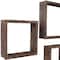 Homeroots Set of Three Espresso Wood Square Hanging Dimensional Sculpture, 3PK 380350 - alternate 4