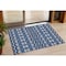 Homeroots 3' X 5' Navy Blue And Ivory Moroccan Washable Indoor Outdoor Area Rug 594334 - alternate 1
