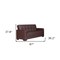 Homeroots 87" Brown Faux Leather Convertible Futon Sleeper Sofa And Toss Pillows With Storage 607105 - alternate 7