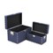 Homeroots Set of Two Blue Solid Wood Box With Lid, 2PK 489399 - alternate 1