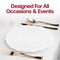 Smarty Had A Party 7.5" Pearl White Round Lotus Plastic Appetizer/Salad Plates, 120PK 8857-WH-CASE - alternate 8