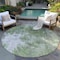 Homeroots 8' Green And Gray Round Abstract Washable Indoor Outdoor Area Rug 582940 - alternate 8