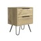 Homeroots 22" Oak Wood Two Drawer Nightstand 478278 - alternate 6