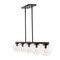 Jonathan Y Luca Parisian 45.5" 5-Light Modern Glam Iron Globe Linear LED Pendant, Black/Clear JYL7572B - alternate 1