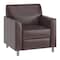 Flash Furniture HERCULES Diplomat Brown LeatherSoft Chair with Clean Line-Stitched Frame and Chrome Legs BT-827-1-BN-CHR-GG - alternate 1