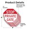 Signmission Stop Private Gate, 6 inch X 6 inch, Vinyl Decal, 5PK OC-D-5PACK-6-131 - alternate 4