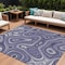 Homeroots 9' X 12' Plum And Ivory Geometric Washable Indoor Outdoor Area Rug 631399 - alternate 1
