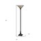 Homeroots 72" Bronze Torchiere Floor Lamp With Gray and Ivory Abstract Tiffany Glass Novelty Shade 526318 - alternate 6