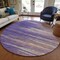 Homeroots 8' Purple Copper And Ivory Round Striped Washable Indoor Outdoor Area Rug 597285 - alternate 8