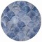 Homeroots 8' Denim Blue And Gray Round Abstract Washable Indoor Outdoor Area Rug 577663 - alternate 7