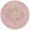 Homeroots 8' Pink Round Floral Medallion Washable Indoor Outdoor Area Rug 607916 - alternate 9
