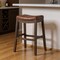 Homeroots 31" Brown Faux Leather and Solid Wood Backless Bar Height Bar Chair 632495 - alternate 1