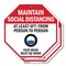 Signmission Maintain Social Distancing At Least, 6 inch X 6 inch, Plastic Sign, 2PK OC-P-2PACK-6-195 - alternate 1