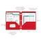 C-Line Products 8-1/2" x 11" Red Two-Pocket 3-Hole Punch Heavyweight Poly Portfolio Folder, 1/EA, 25EA/BX, 6BX/CT 33934-BX - alternate 5