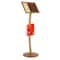 M&T Displays Copper 11 x 17 Inch Pedestal Sign Holder with Clear Brochure Holder Menu Board Floor Standing UCUMB11517X9002 - alternate 4