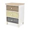 Homeroots 19in White Gray and Natural Distressed Accent Cabinet With Three Drawers 379823 - alternate 7