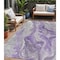 Homeroots 5' X 8' Purple And Ivory Abstract Washable Indoor Outdoor Area Rug 617603 - alternate 1