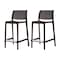 Homeroots Set of Four 26" Brown Faux Rattan Heavy Duty Plastic Low Back Outdoor Counter Height Bar Chairs 565351 - alternate 7
