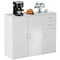 Basicwise 33-Inch White Sideboard Buffet Cabinet with Storage, Spacious Table Top, Large Drawers QI004695.WT - alternate 1