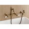 Kingston Brass Two-Handle Wall Mount Bridge Kitchen Faucet with Brass Sprayer, Antique Brass KS2443PLBS - alternate 6