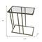 Homeroots 26" Clear and Antiqued Gold Glass and Iron Frame End Table 632722 - alternate 5