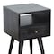 Homeroots 22" Black Solid Wood Square One Drawer Nightstand 651609 - alternate 15
