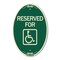 Signmission Reserved for With Accessible Symbol, 12 Inch X 18 Inch Architectural Oval, Heavy Gauge Aluminum A-OV-G-1218-24430 - alternate 1