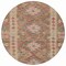 Homeroots 8' Brown Round Geometric Washable Indoor Outdoor Area Rug 607430 - alternate 8