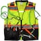 Pip ANSI Type R Class 2 Two-Tone Twelve Pocket Tethering Vest w/Ripstop Black Bottom Front and "D" Ring 302-0670T-LY/XL - alternate 3