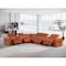 Homeroots Camel Italian Leather Modular L Shaped Eight Piece Corner Sectional With Console 534863 - alternate 9