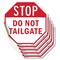 Signmission Stop Do Not Tailgate, 4 inch X 4 inch, Vinyl Decal, 5PK OC-D-5PACK-4-218 - alternate 1