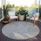 Homeroots 8' Charcoal And Ivory Round Geometric Washable Indoor Outdoor Area Rug 600734 - alternate 9
