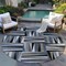 Homeroots 8' Black Gray And Ivory Round Geometric Washable Indoor Outdoor Area Rug 598240 - alternate 6