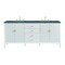 James Martin Vanities Myrrin 72in Double Vanity, Bright White w/ 3 CM Parisien Bleu Silestone Top 485-V72-BW-FPBL - alternate 1