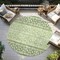 Homeroots 8' Green Sage And Ivory Round Geometric Washable Indoor Outdoor Area Rug 613845 - alternate 8