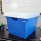 Flipside Corrugated Postal Storage Tote, 18-1/4 in L x 13-1/4 in W x 11-3/5 in H, Blue, Plastic, 4 PK 40162 - alternate 7
