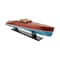 Homeroots 9" Blue and Brown Solid Wood Hand Painted Model Boat Tabletop Sculpture 401861 - alternate 1