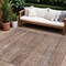 Homeroots 9' X 12' Coral And Black Striped Washable Indoor Outdoor Area Rug 605769 - alternate 1
