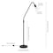 Homeroots 65" Black Reading Floor Lamp With Clear Transparent Glass Dome Shade 523448 - alternate 9