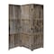 Homeroots 72" Brown Wood Folding Three Panel Screen Room Divider 274909 - alternate 1
