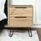 Homeroots 22" Oak Wood Two Drawer Nightstand 543659 - alternate 9