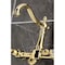 Kingston Brass Two-Handle Wall Mount Bridge Kitchen Faucet, Polished Brass KS1262WLL - alternate 5