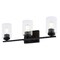Vaxcel Park Ridge 22 in. 3-Light Matte Black Bathroom Vanity Fixture, Clear Glass Shade W0527 - alternate 1
