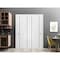 Sartodoors Sliding Closet Bypass Doors, Planum 0017 White Silk and Aluminum Strips, Sturdy Top Mount Rails Mol PLANUM0017DBD-WS-7284 - alternate 1