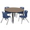 Regency Round Kee Adjustable Classroom Table W/ 4 Andy Stack Chairs, 48 in W, 48 in L, Noble Oak TB48RNDNOAPBK45NV - alternate 1