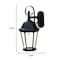Homeroots XL Matte Black Swing Arm Hanging Lantern Wall Light 398603 - alternate 5