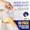 Lifemaster Wooden Hanger Set, Non-Slip, Space-Saving, Swivel Hook, Natural Wood, 80PK LMHNWD80 - alternate 6