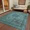 Homeroots 3' X 5' Teal Blue And Turquoise Medallion Washable Indoor Outdoor Area Rug 616076 - alternate 9