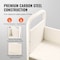 Vevor 3-Tier Rolling Book Cart Single Sided L-Shaped Shelves Book Truck in White HXTC-3LD-4112 - alternate 8